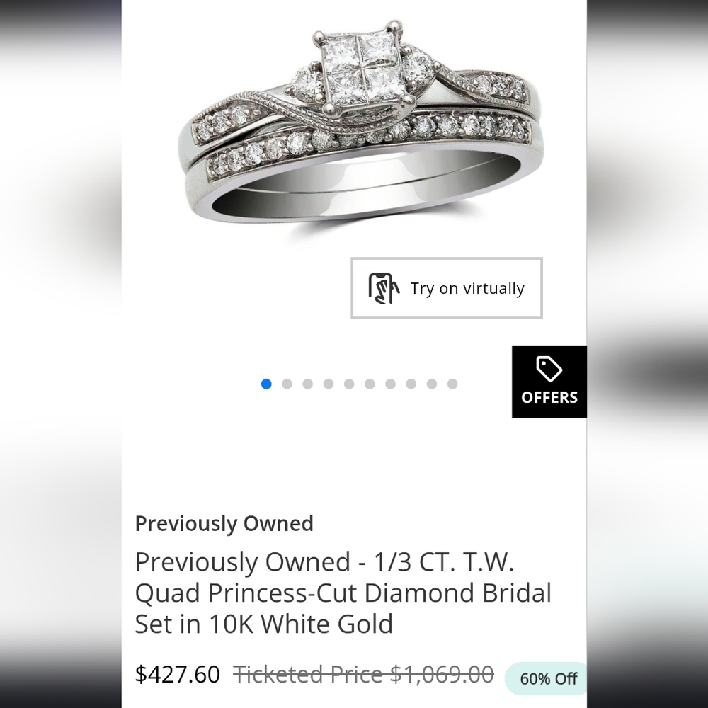 Zales White Gold Diamond Bridal Set